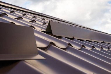 Detalle de techo de chapa metálica ondulada con elementos de protección o ventilación instalados.